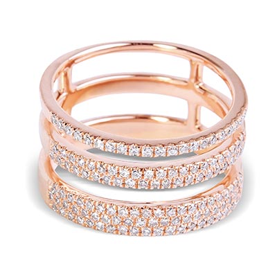 Large Rose Gold Multi Diamond Ring